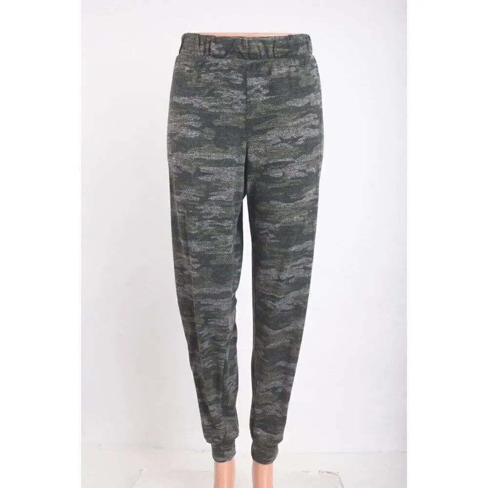 Sanctuary Womens Joggers Sweatpants L Green Gray Camo Print NWT